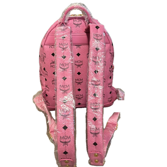 MCM Visetos Dual Stark Sprinkle Stud Medium Pink Backpack NWOT - Picture 2 of 8